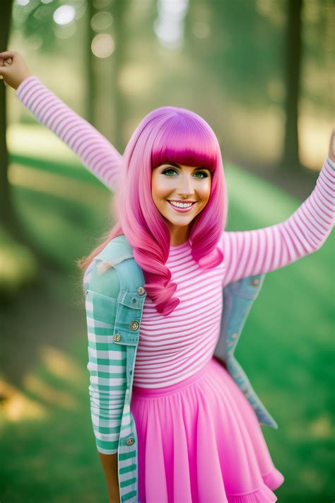 stephanie pink hair|stephanie from lazy town.